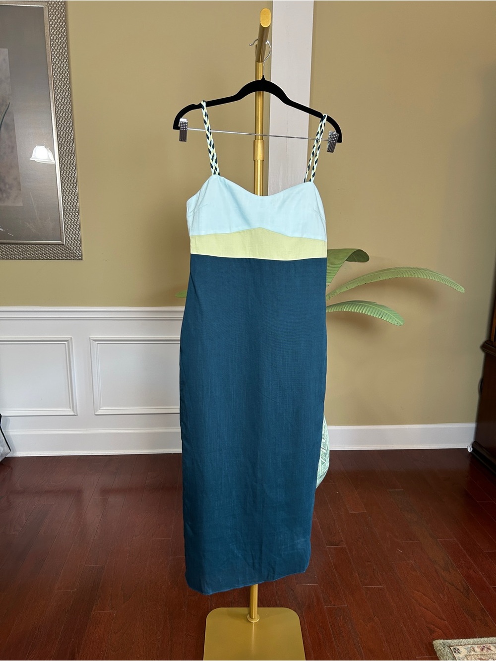 Tuckernuck Hyacinth House Ocean Mist Colorblock Linen Hailey Maxi Dress - NWT - Picture 3 of 3